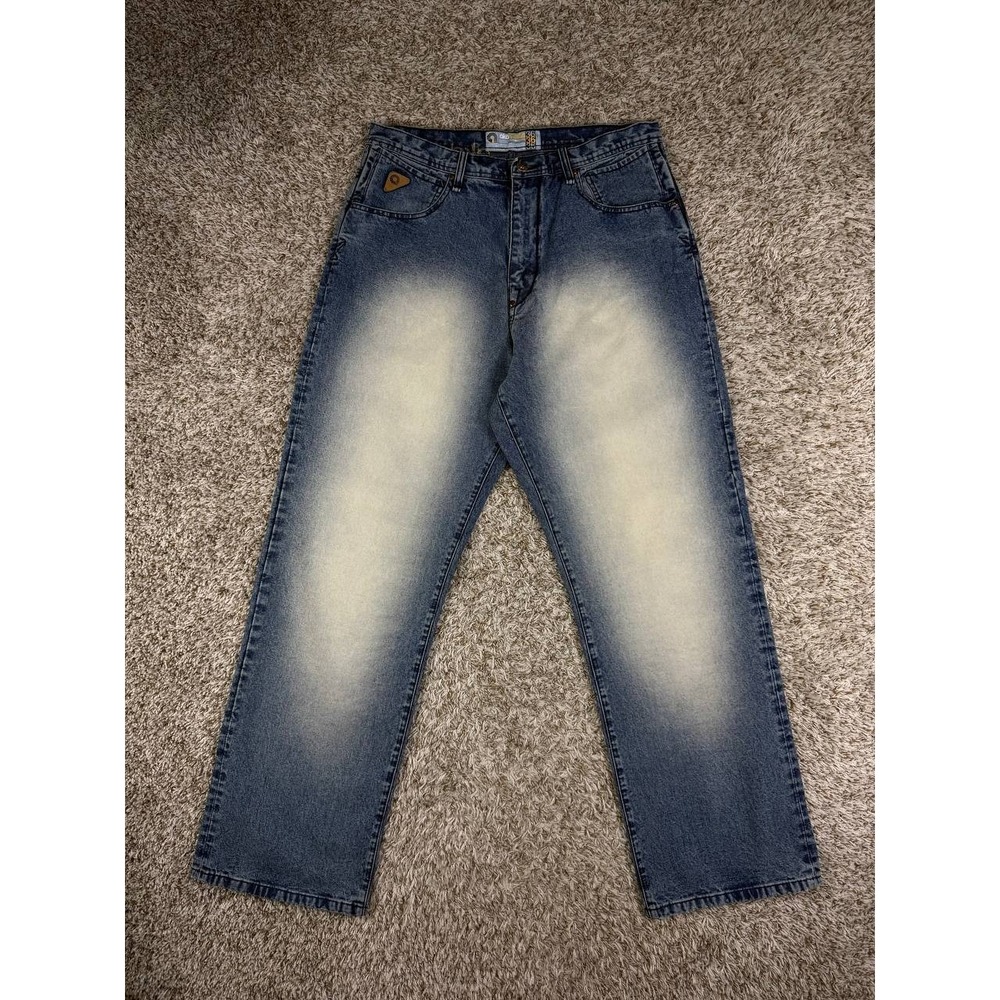 Akademiks Vintage Y2K Faded Denim Jeans W36 Baggy Streetwear Hip Hop Skate